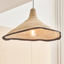 Suspension électrifiée en jonc de mer D91cm - naturel