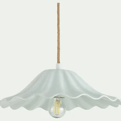 Suspension électrifiée en porcelaine D30cm - blanc