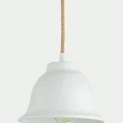 Suspension électrifiée en porcelaine D16cm - blanc