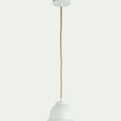 Suspension électrifiée en porcelaine D16cm - blanc