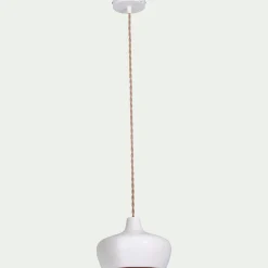 Suspension électrifiée en terre cuite D18cm - blanc