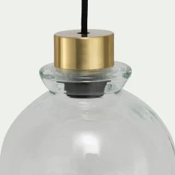 Suspension électrifiée en verre D24,5cm - transparent