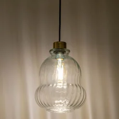 Suspension électrifiée en verre D24,5cm - transparent