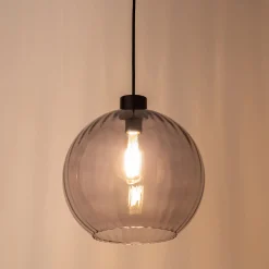 Suspension électrifiée en verre d30cm - gris