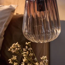 Suspension électrifiée en verre D17,5cm - gris