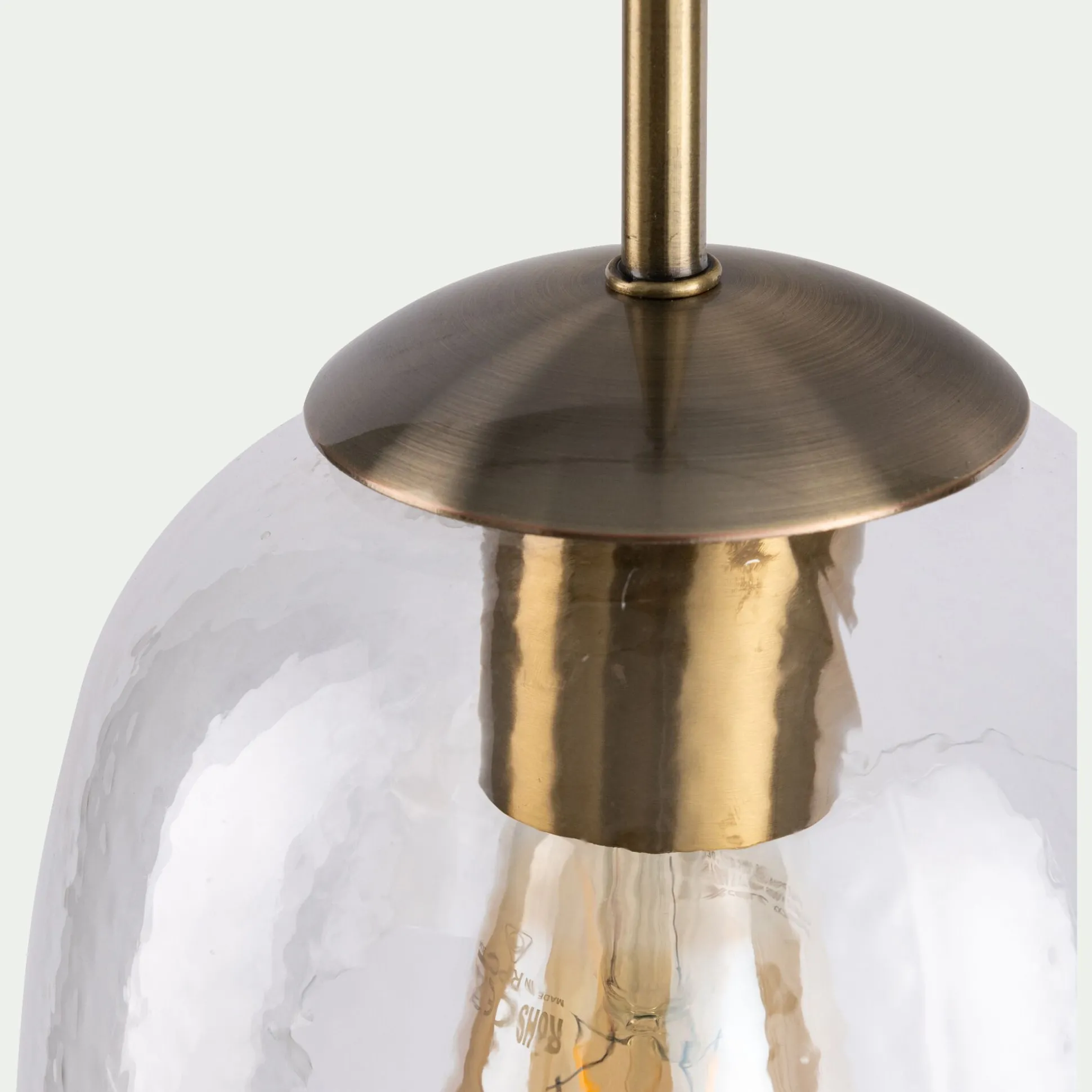 Suspension électrifiée en verre D15,5cm - transparent