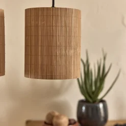 Suspension électrifiée triple en bambou L61cm - naturel