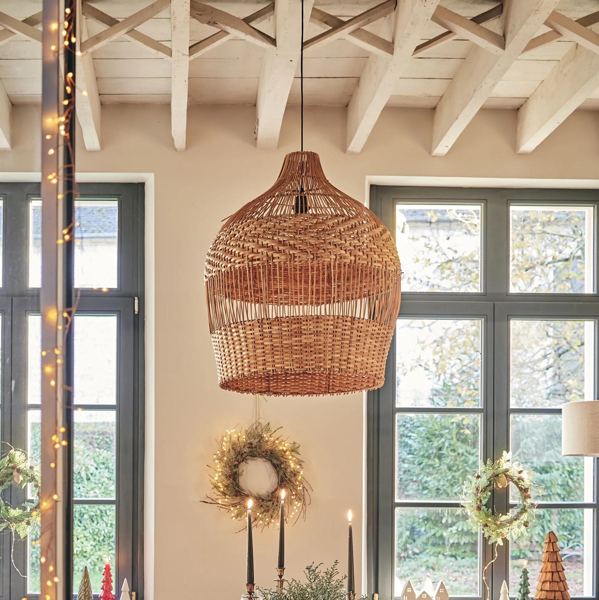 Suspension non électrifiée en rotin D60cm - naturel