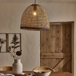 Suspension non électrifiée en jonc de mer D45cm - naturel