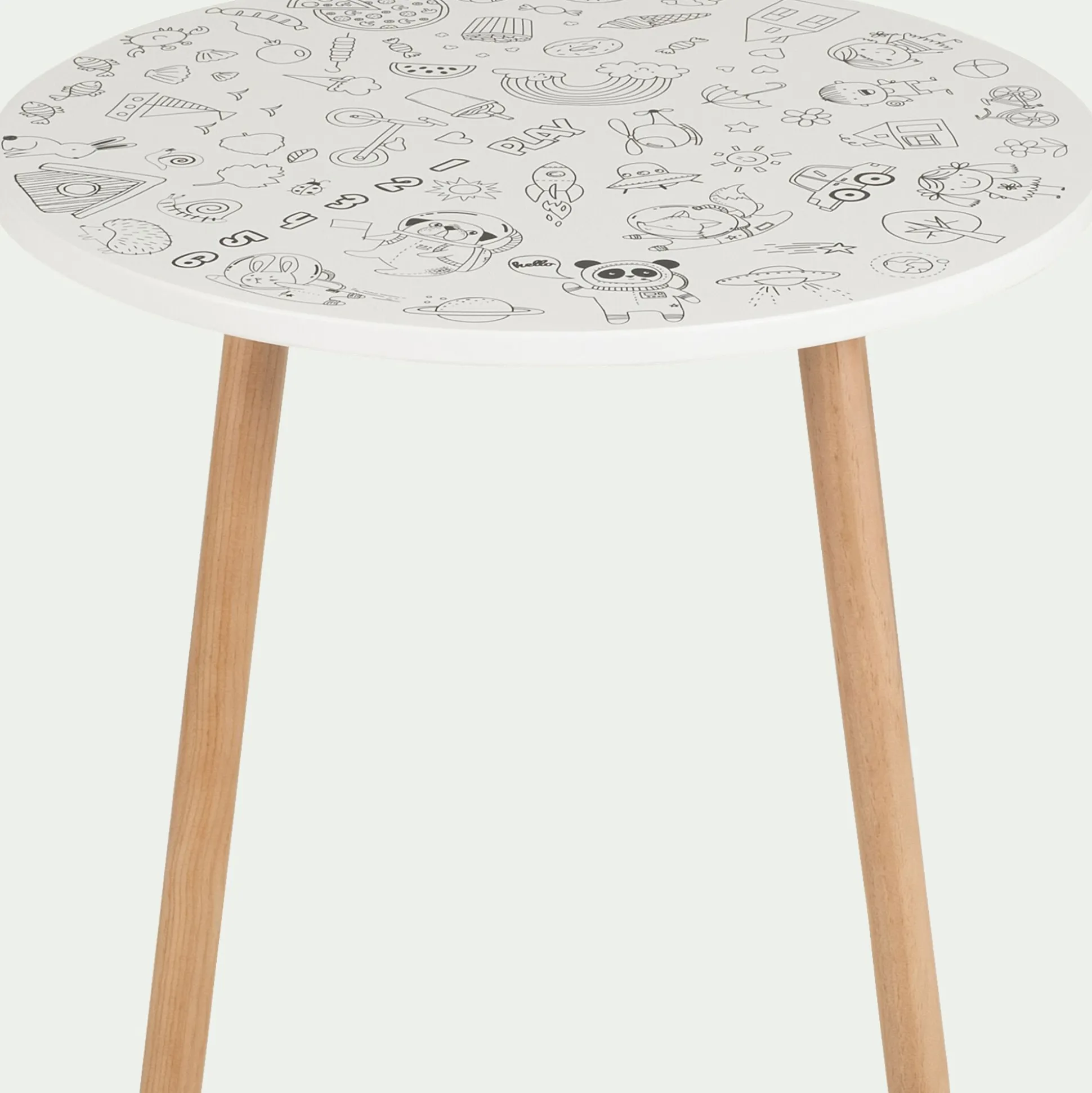Table à colorier D50xH41,6cm - blanc