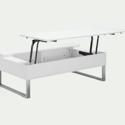 Table basse avec tablette relevable - blanc