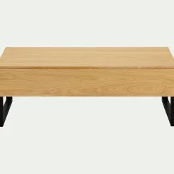 Table basse en bois avec plateau relevable - naturel