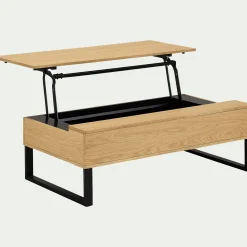 Table basse en bois avec plateau relevable - naturel