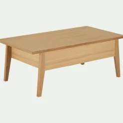 Table basse en bois avec plateau relevable - naturel