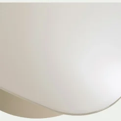 Table basse en verre trempé et acier L70cm - blanc écru