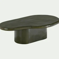 Table basse organique en béton L115cm - vert cèdre