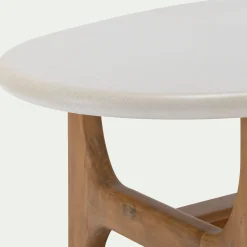 Table basse ovale en bois L126xl70cm - blanc