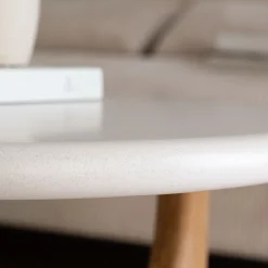 Table basse ovale en bois L126xl70cm - blanc