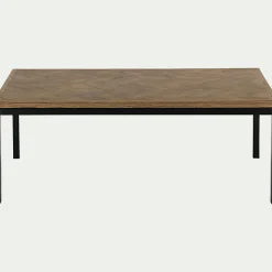 Table basse rectangle en bois recyclé - bois foncé