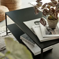 Table basse rectangulaire en acier - noir
