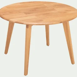 Table basse ronde en chêne massif - bois clair