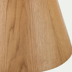 Table basse ronde en céramique et bois D80cm - beige