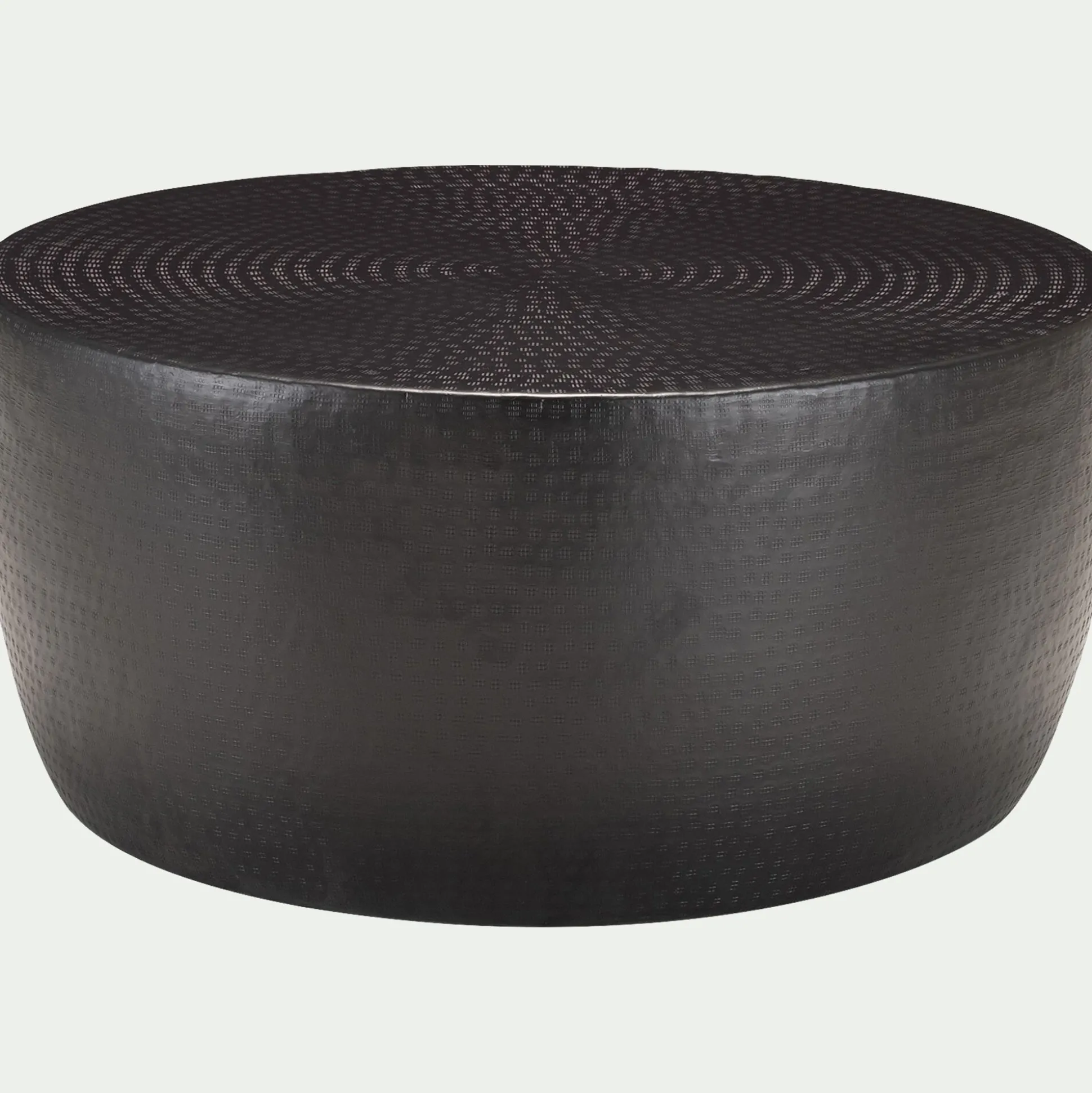 Table basse ronde en tôle d'aluminium D90xH42cm - noir