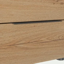 Table de chevet en bois 2 tiroirs L40xl36xH43cm- bois clair