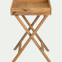 Table de chevet en bois d'acacia massif - bois clair