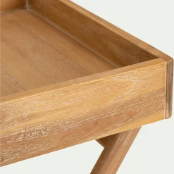 Table de chevet en bois d'acacia massif - bois clair