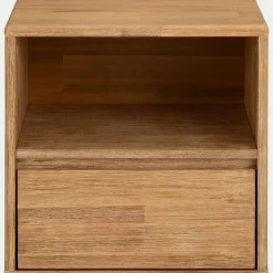 Table de chevet en bois d'acacia 1 tiroir L45xH45xP37cm - bois clair