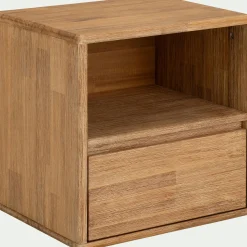 Table de chevet en bois d'acacia 1 tiroir L45xH45xP37cm - bois clair