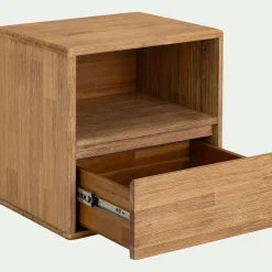 Table de chevet en bois d'acacia 1 tiroir L45xH45xP37cm - bois clair