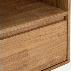 Table de chevet en bois d'acacia 1 tiroir L45xH45xP37cm - bois clair
