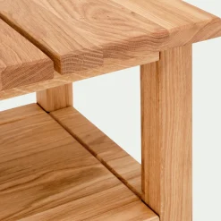 Table de chevet en chêne massif 1 tablette - bois clair