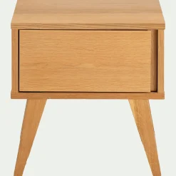 Table de chevet en plaqué chêne L45xl40xH48cm - bois clair