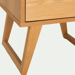 Table de chevet en plaqué chêne L45xl40xH48cm - bois clair