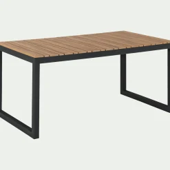 Table de jardin fixe en polywood et aluminium - bois clair (6 places)