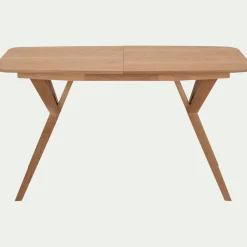 Table de repas extensible plaquée chêne - bois clair (6 à 8 places)
