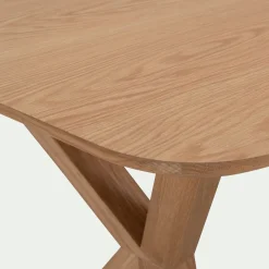 Table de repas extensible plaquée chêne - bois clair (6 à 8 places)