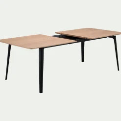 Table de repas extensible plaquée chêne - bois clair (8 à 12 places)