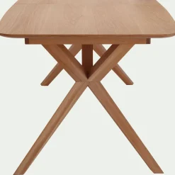Table de repas extensible plaquée chêne - bois clair (8 à 10 places)