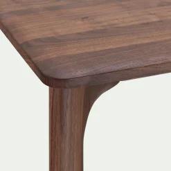 Table de repas fixe en noyer massif - bois foncé (6 places)