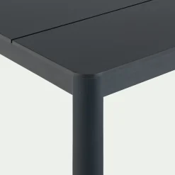 Table de repas jardin en aluminium et duraboard - noir (6 places)