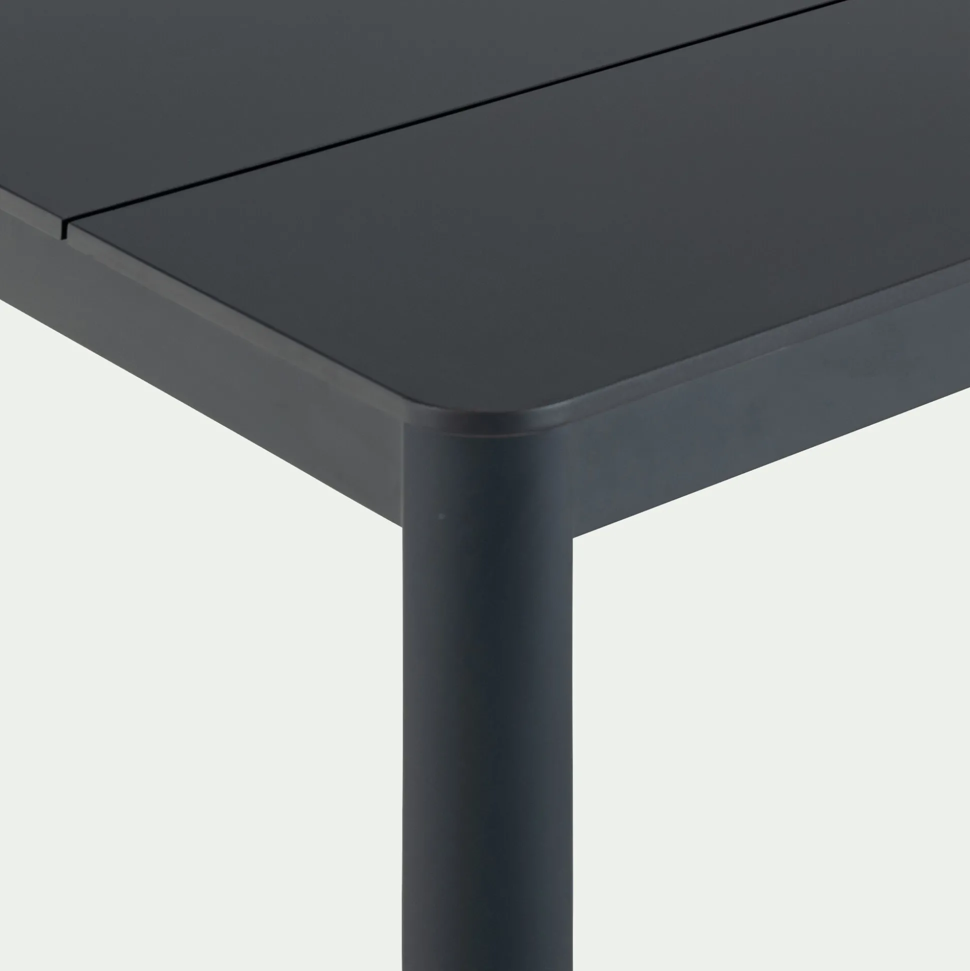 Table de repas jardin en aluminium et duraboard - noir (6 places)
