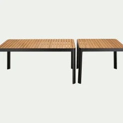 Table de repas jardin en aluminium et teck - bois clair (4 places )