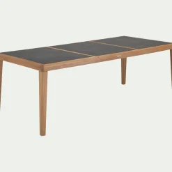 Table de repas jardin en teck massif - noir (8 places)