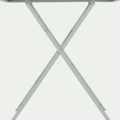 Table de repas jardin pliante en acier - vert olivier (2 places)