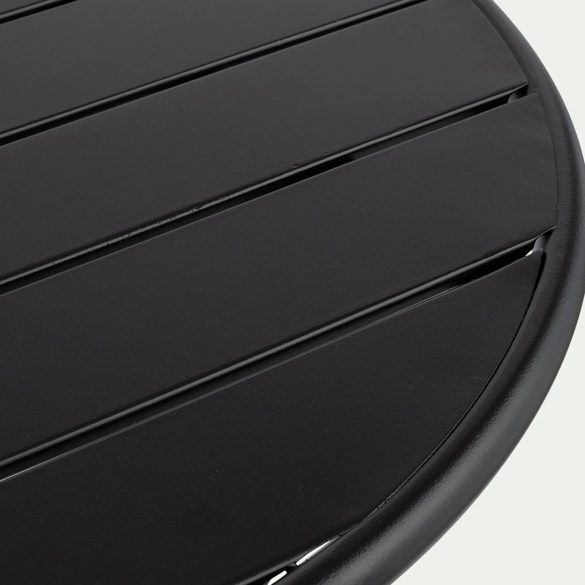Table de repas jardin ronde en acier - noir (2 places)