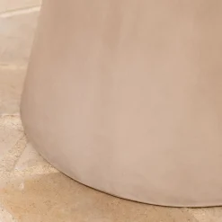 Table de repas jardin ronde en béton ciré - blanc (6 places)